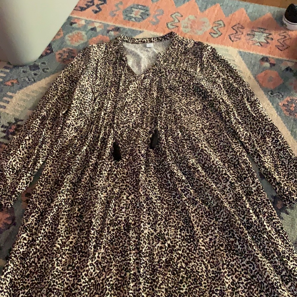 Extra small cheetah print long sleeve dress